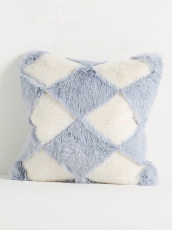 Anthropologie Other - Anthropologie Chella Checkered Faux Fur Pillow, NIP